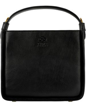 Time Resistance Leather Handbag - Black