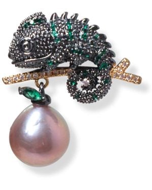 Ninemoo Chameleon Whisper Pearl Brooch - Multicolor
