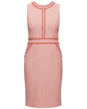 Rumour London Eloise Soft Cotton Tweed Dress With Fringed Detail - Pink