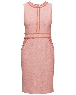 Rumour London Eloise Soft Cotton Tweed Dress With Fringed Detail - Pink