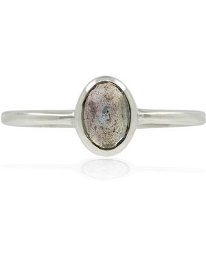 Lee Renee Labradorite Rose Cut Ring - Multicolour