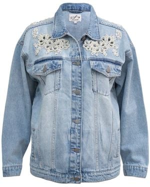 Sana t Hand Crafted Elara Denim Jacket - Blue