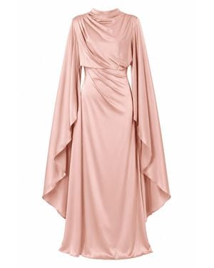 Ashita Fernandes Neutrals Vireya Embellished High Neck Maxi Dress - Pink