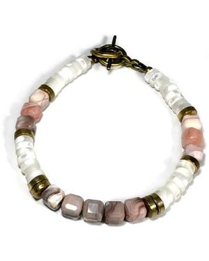 Rachel Nathan Narrow Botswana Agate Bracelet - Metallic