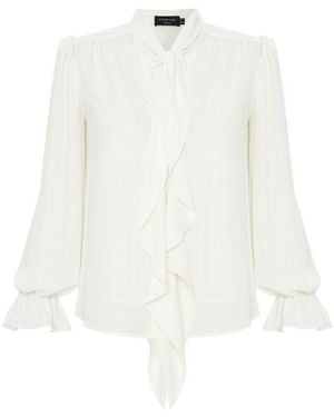Exquise Neutrals Regular Scarf Neck Chiffon Aramis Blouse - White