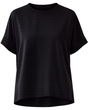 Exquise Wide Satin Front & Knit Back Alberic Blouse – - Black