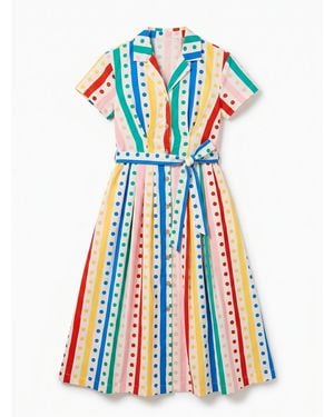 Louche Lily Spots And Stripes Midi Shirtdress - Blue