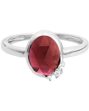 Zohreh V. Jewellery Rhodolite Garnet, Moonstone & Sapphire Ring Sterling - Red