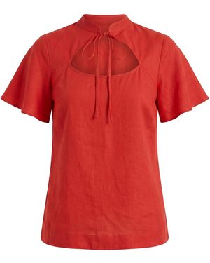 Lily and Lionel Camille Flutter Sleeve Top - Red