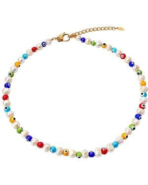 Millie Madness Colorful Eye Necklace - Metallic