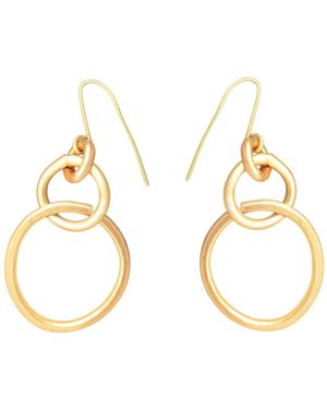 Lily Flo Jewellery 9K Embrace Drop Earrings - Metallic