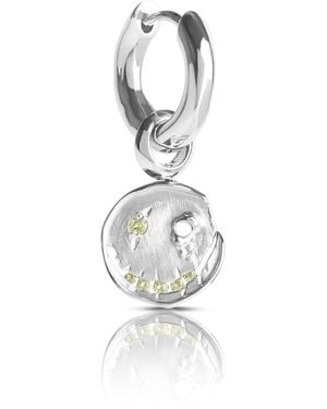 Kasun Smile Hoop Earrings – August – Peridot – - Metallic