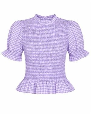 Mind Traveler Lea Gingham Top - Purple
