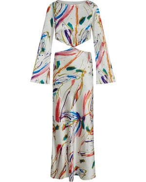 J. Marie Downtown Long Sleeve Maxi Dress - White