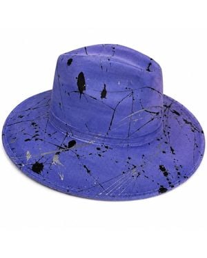 Bella Soul Abstract Paint Splatter Ombré Painted Hat - Purple