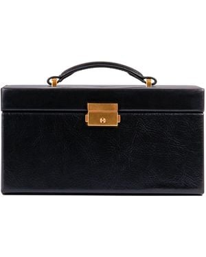 Time Resistance Leather Jewellery Box For - Black