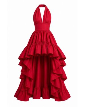 Ofuure Ama Hi-Low Dress - Red
