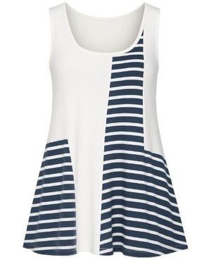 Conquista Sleeveless Stripe Detail Tunic - Blue