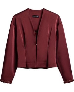 Nocturne Hook-Closure Cropped Jacket - Red