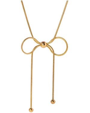 Olivia Le Bow Minimalist Necklace - Metallic