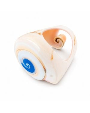 Bellus Domina Spiral Seashell Ring - Blue