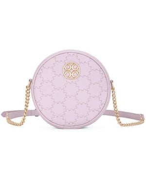 Orange Cube Quilted Impressions Round Bag - Pink