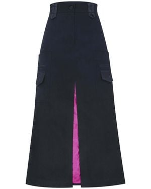Tia Dorraine Of The Net High-Waist Maxi Skirt - Blue