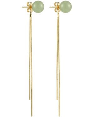 seree Sia Jade Drop Earrings - Blue