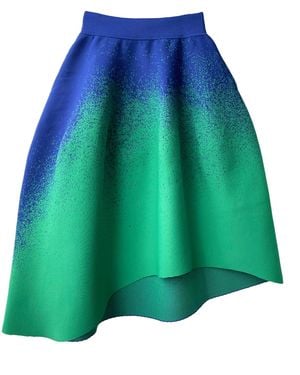 Arto. Unlimited Energy Asymmetrical High Waisted Midi Skirt - Blue