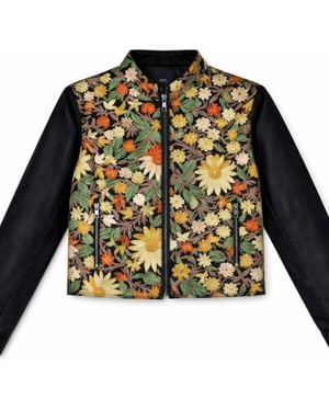 Zasta Studio Fully Hand Embroidered Suede Leather Jacket - Blue