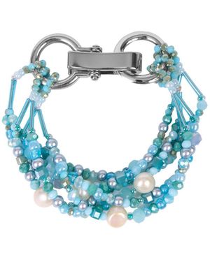 Saachi Beaded Layered Bracelet - Blue