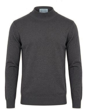 Ron Tomson Mock Neck Relaxed Jumper - Grey