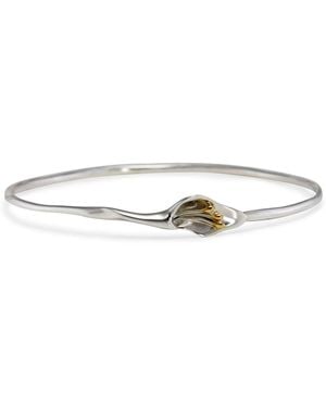 Isla Silver Elegant Sterling Lily Bangle - Multicolour
