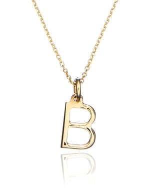 Lily & Roo Solid Small Initial Letter Charm Necklace - Metallic