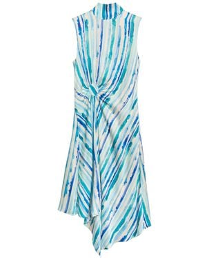 Niza Allure Sleeveless Midi Dress With Adjustable Ties - Blue