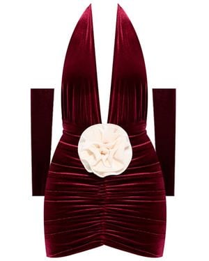 Nur Karaata Mirabell Mini Dress - Red