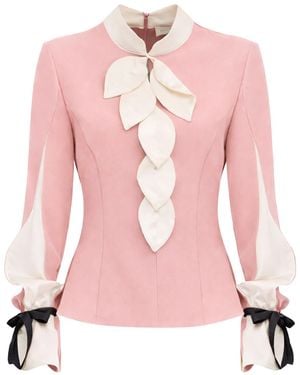 Julia Allert Elegant Fitted Blouse – Pale - Pink