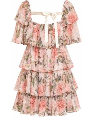 NEVA Lurea Floral Ruffle Mini Dress - Pink