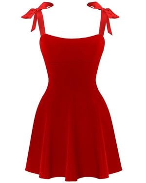 Lily Phellera Lottie Mini Dress With Ties - Red