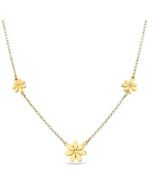 Lutiro Three Daisey Flower Necklace - Metallic