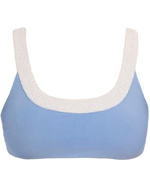 Self-Adore Zenya Hand-Beaded Embellished Bikini Top - Blue