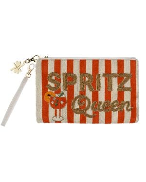 Laines London Sprtiz Queen Hand Beaded Pouch - Orange