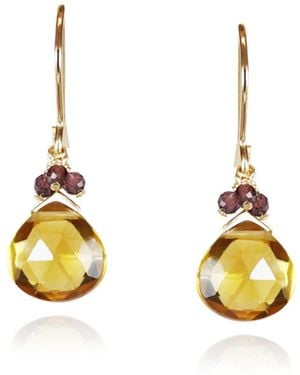 MOUNIR LONDON Golden Citrine Drop Earrings - Metallic