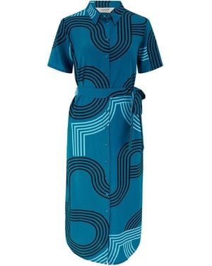 Sugarhill Dorothy Midi Shirt Dress, Ocean Racer - Blue