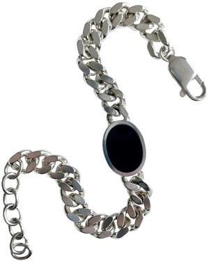 Fi Collection Sterling Onyx Bracelet - White
