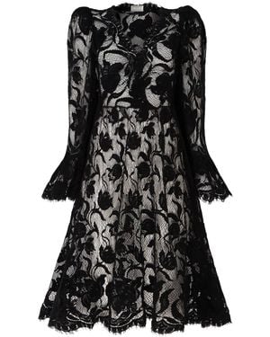 Lisa The Label Noire Magnolia Lace Dress With Silk Slip Lining - Black