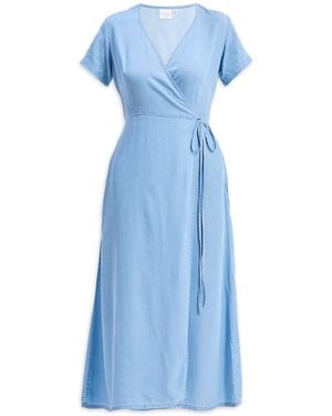 REISTOR Maxi Wrap Dress - Blue