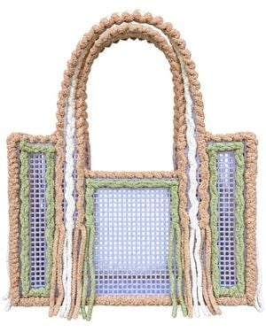 Growny Matcha Latte Crochet Mesh Tote - Blue