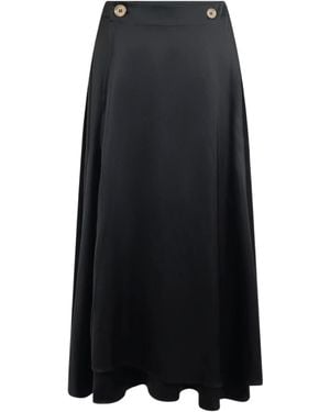 Roch Perel Satin Mock Wrap Skirt - Gray