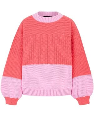 Cara & The Sky Taz Recycled Cotton Mix Two Tone Jumper - Pink